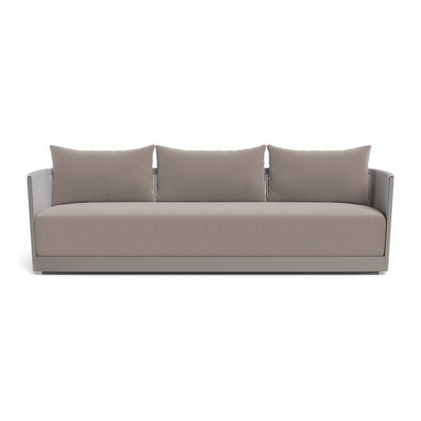 Antigua 3 Seat Sofa | Aluminum Taupe, Marley Chinchilla, Rope Light Grey