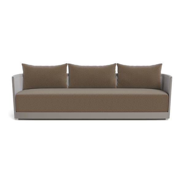 Antigua 3 Seat Sofa | Aluminum Taupe, Marley Mink, Rope Light Grey