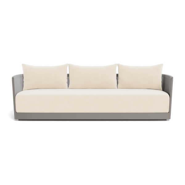 Antigua 3 Seat Sofa | Aluminum Taupe, Marley Parchment, Rope Light Grey