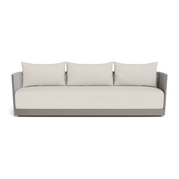 Antigua 3 Seat Sofa | Aluminum Taupe, Stirling Sanddollar, Rope Light Grey