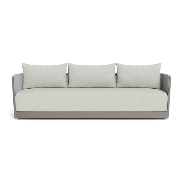 Antigua 3 Seat Sofa | Aluminum Taupe, Stirling Smoke, Rope Light Grey