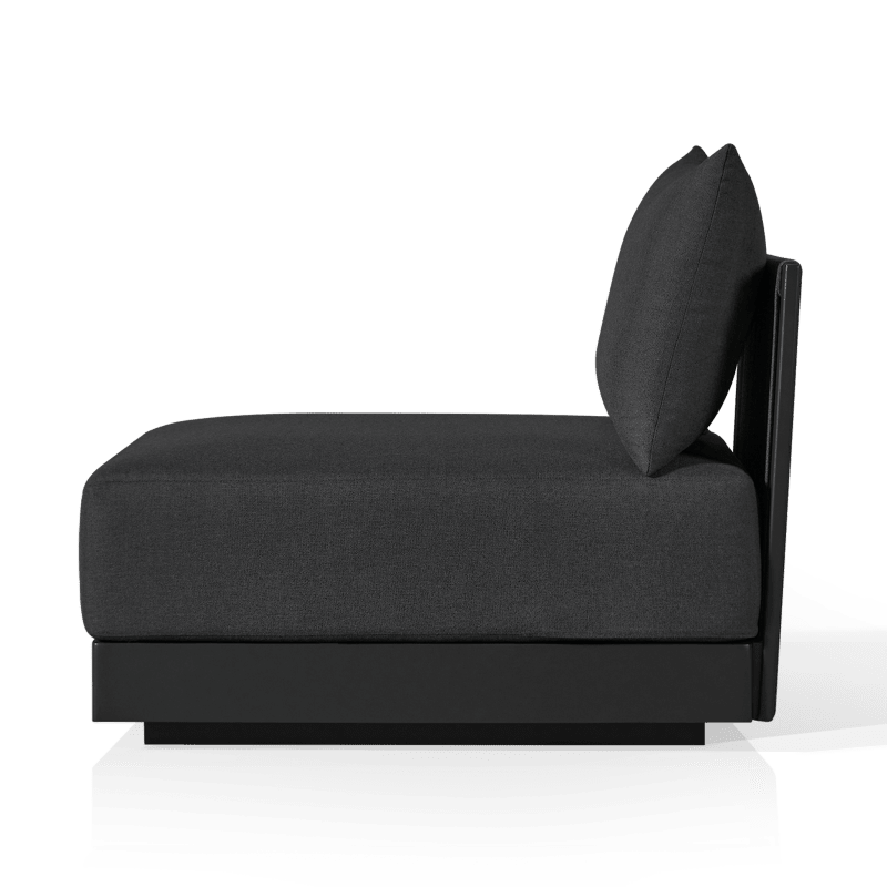 Antigua Armless Single | Aluminum Asteroid, Panama Grafito, Rope Dark Grey