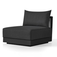 Antigua Armless Single | Aluminum Asteroid, Panama Grafito, Rope Dark Grey