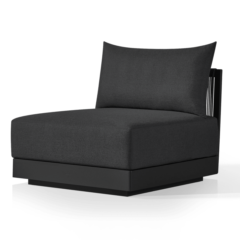 Antigua Armless Single | Aluminum Asteroid, Panama Grafito, Rope Dark Grey