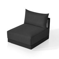 Antigua Armless Single | Aluminum Asteroid, Panama Grafito, Rope Dark Grey
