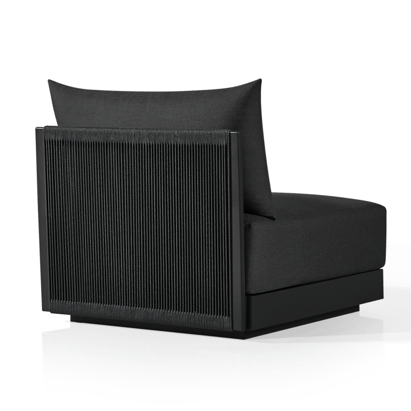Antigua Armless Single | Aluminum Asteroid, Panama Grafito, Rope Dark Grey