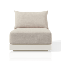 Antigua Armless Single | Aluminum Bone, Siesta Taupe, Rope Shell