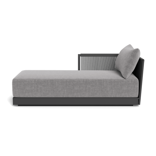 Antigua Chaise Left | Aluminum Asteroid, Altona Dove, Rope Dark Grey