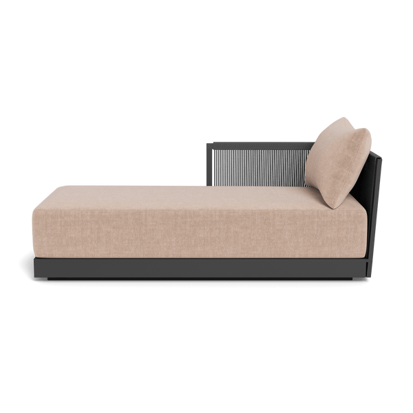 Antigua Chaise Left | Aluminum Asteroid, Altona Sand, Rope Dark Grey