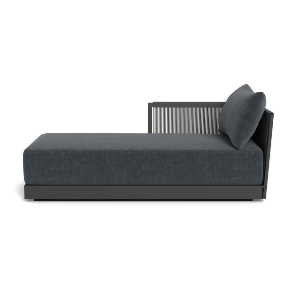 Antigua Chaise Left | Aluminum Asteroid, Altona Slate, Rope Dark Grey