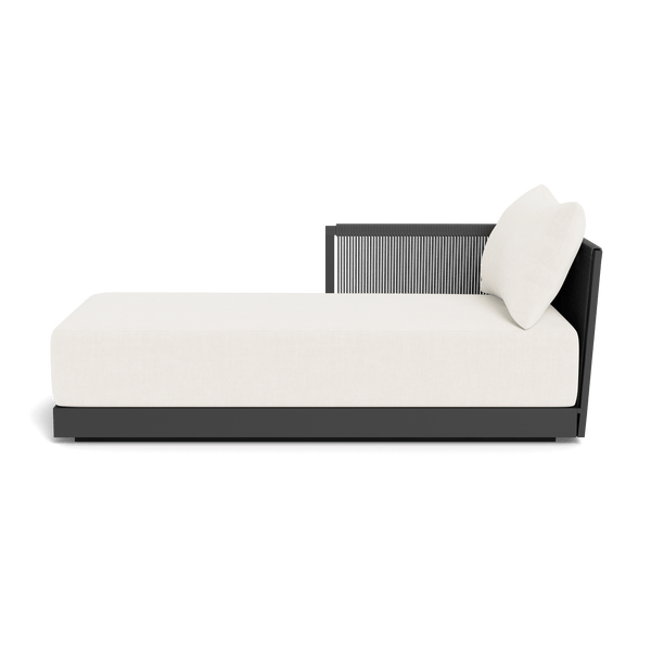 Antigua Chaise Left | Aluminum Asteroid, Altona Snow, Rope Dark Grey