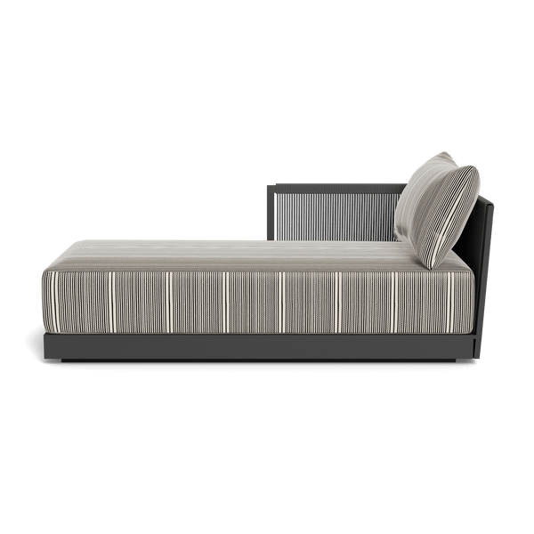 Antigua Chaise Left | Aluminum Asteroid, Bateau Classic, Rope Dark Grey