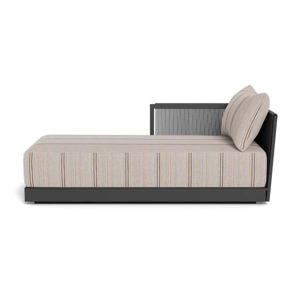 Antigua Chaise Left | Aluminum Asteroid, Bateau Cocoon, Rope Dark Grey