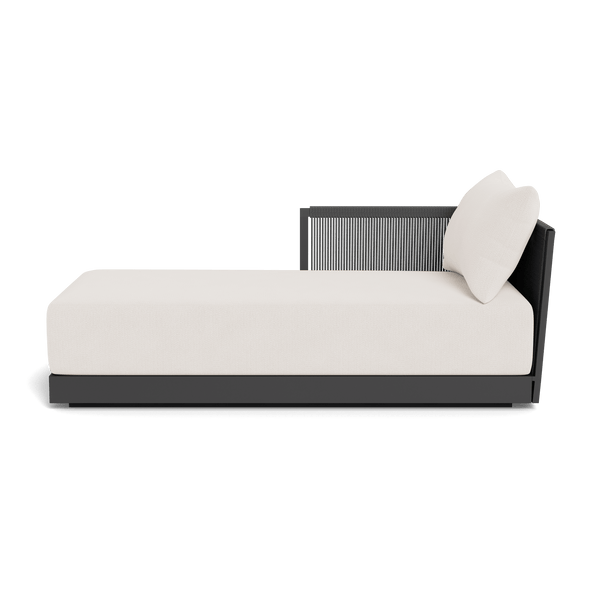 Antigua Chaise Left | Aluminum Asteroid, Marley Snow, Rope Dark Grey