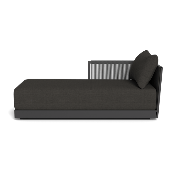 Antigua Chaise Left | Aluminum Asteroid, Monterey Charcoal, Rope Dark Grey