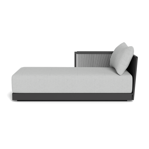 Antigua Chaise Left | Aluminum Asteroid, Monterey Silver, Rope Dark Grey