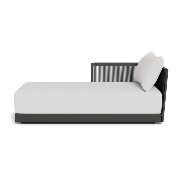 Antigua Chaise Left | Aluminum Asteroid, Pebble Cloud, Rope Dark Grey