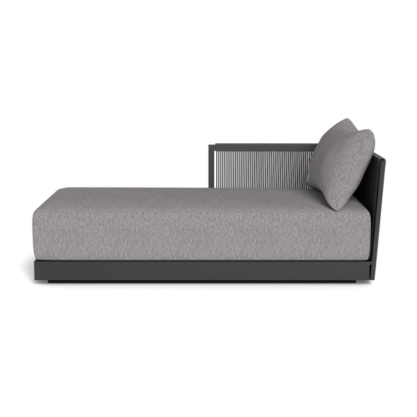 Antigua Chaise Left | Aluminum Asteroid, Pebble Fog, Rope Dark Grey