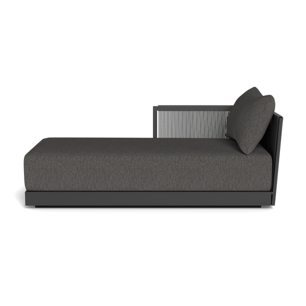 Antigua Chaise Left | Aluminum Asteroid, Pebble Smoke, Rope Dark Grey