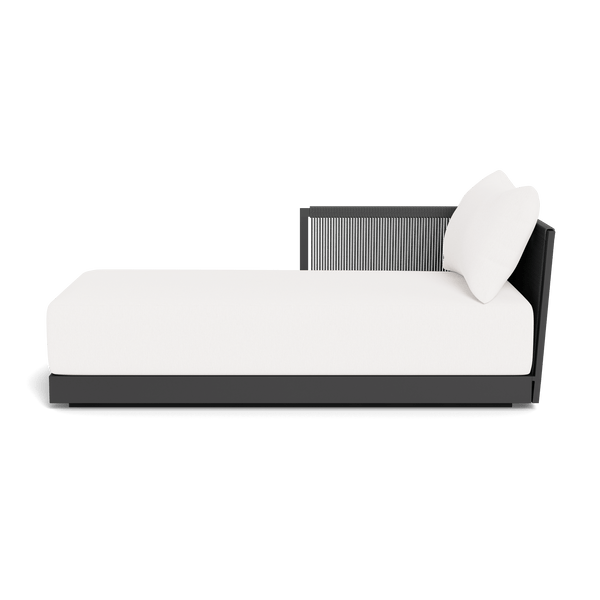 Antigua Chaise Left | Aluminum Asteroid, Pebble White, Rope Dark Grey