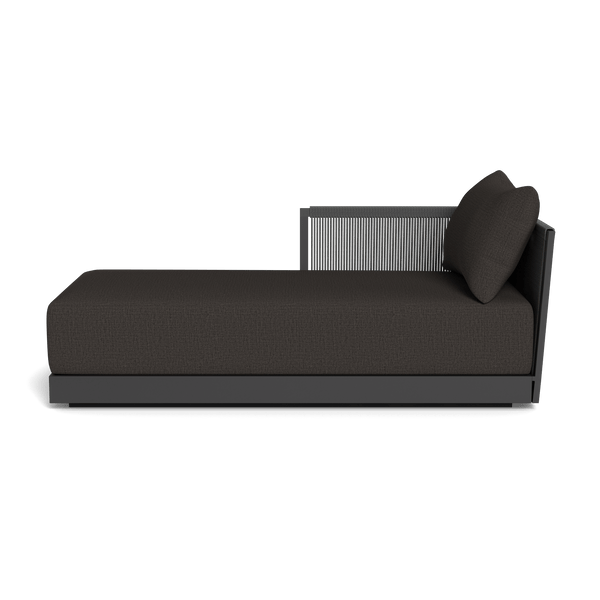 Antigua Chaise Left | Aluminum Asteroid, Stirling Flint, Rope Dark Grey