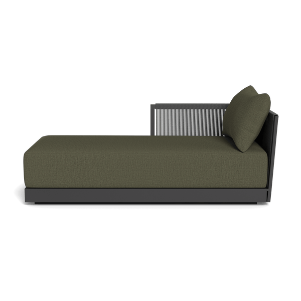 Antigua Chaise Left | Aluminum Asteroid, Stirling Moss, Rope Dark Grey