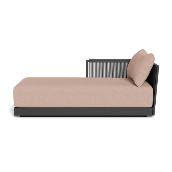Antigua Chaise Left | Aluminum Asteroid, Stirling Powder, Rope Dark Grey