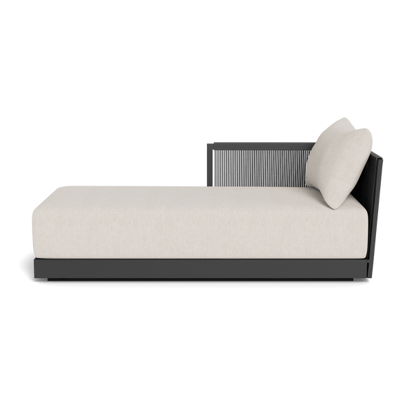 Antigua Chaise Left | Aluminum Asteroid, Stirling Sanddollar, Rope Dark Grey