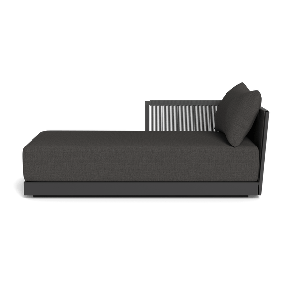 Antigua Chaise Left | Aluminum Asteroid, Stirling Shadow, Rope Dark Grey