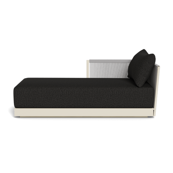 Antigua Chaise Left | Aluminum Bone, Copacabana Midnight, Rope Light Grey