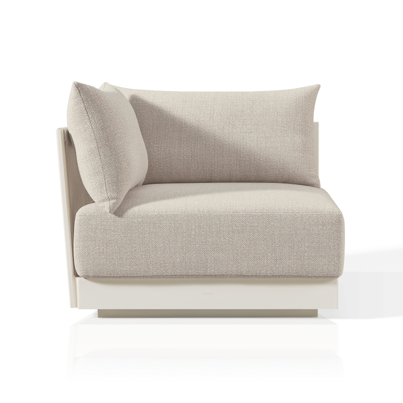 Antigua Corner | Aluminum Bone, Siesta Taupe, Rope Shell