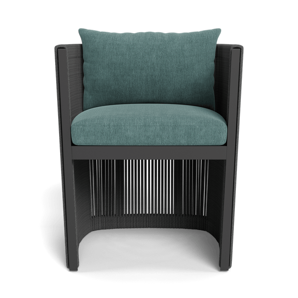 Antigua Dining Chair | Aluminum Asteroid, Altona Dew, Rope Dark Grey