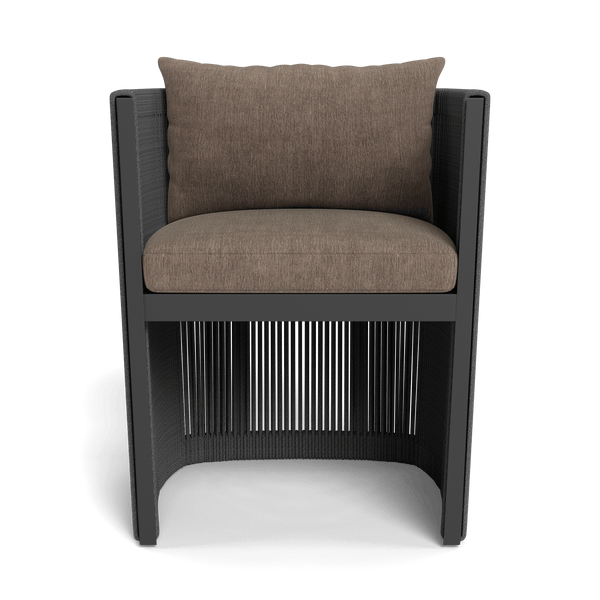 Antigua Dining Chair | Aluminum Asteroid, Altona Mink, Rope Dark Grey
