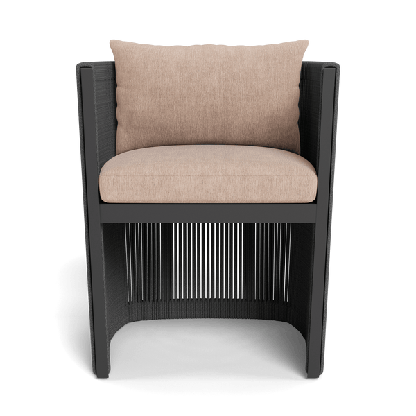 Antigua Dining Chair | Aluminum Asteroid, Altona Sand, Rope Dark Grey