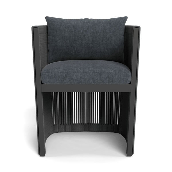 Antigua Dining Chair | Aluminum Asteroid, Altona Slate, Rope Dark Grey