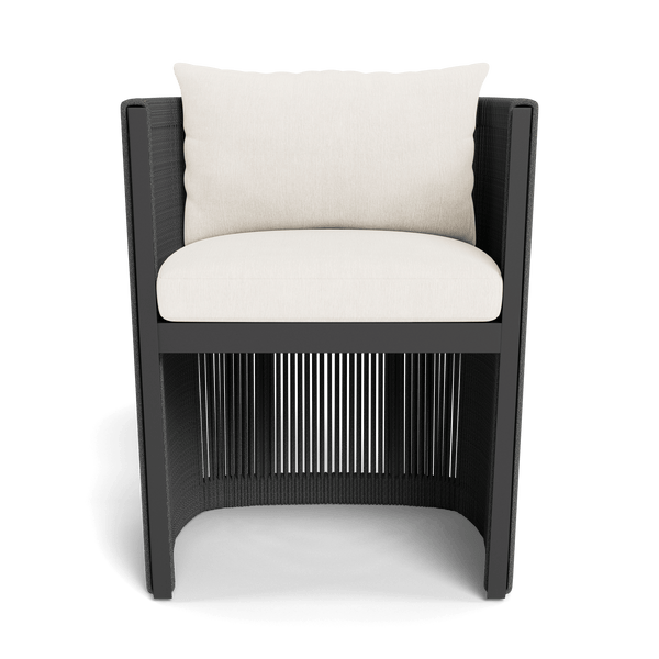 Antigua Dining Chair | Aluminum Asteroid, Altona Snow, Rope Dark Grey