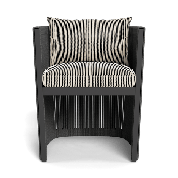 Antigua Dining Chair | Aluminum Asteroid, Bateau Classic, Rope Dark Grey