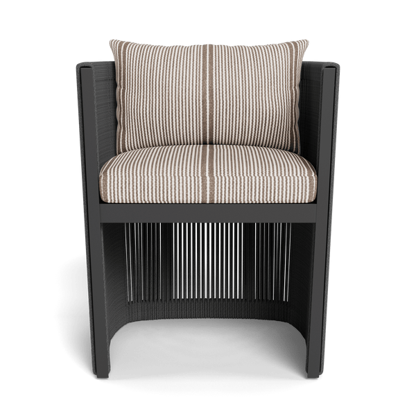 Antigua Dining Chair | Aluminum Asteroid, Bateau Cocoon, Rope Dark Grey