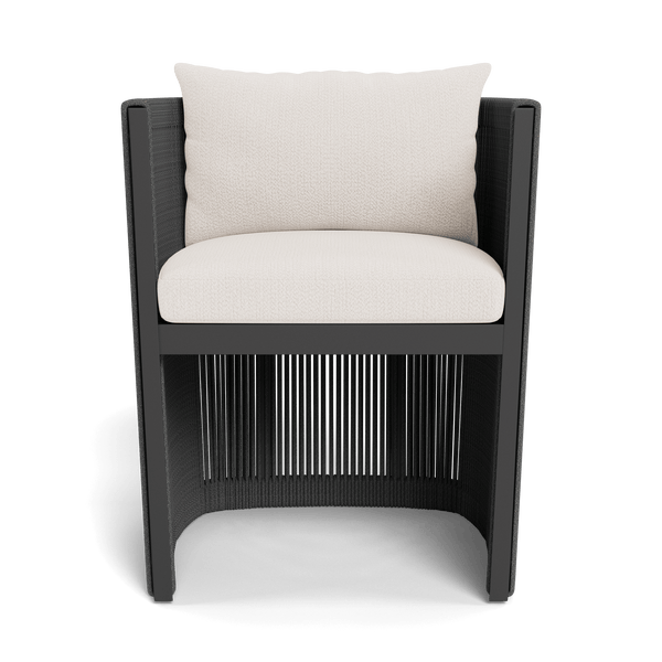 Antigua Dining Chair | Aluminum Asteroid, Marley Snow, Rope Dark Grey