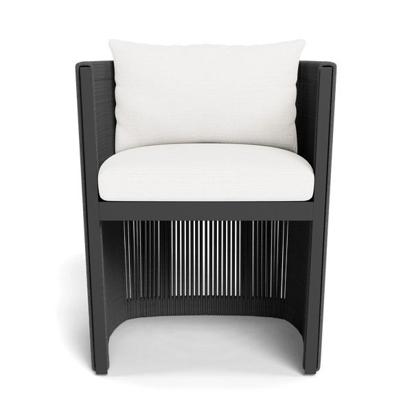 Antigua Dining Chair | Aluminum Asteroid, Monterey Chalk, Rope Dark Grey