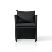 Antigua Dining Chair | Aluminum Asteroid, Panama Grafito, Rope Dark Grey