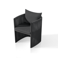 Antigua Dining Chair | Aluminum Asteroid, Panama Grafito, Rope Dark Grey