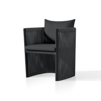Antigua Dining Chair | Aluminum Asteroid, Panama Grafito, Rope Dark Grey