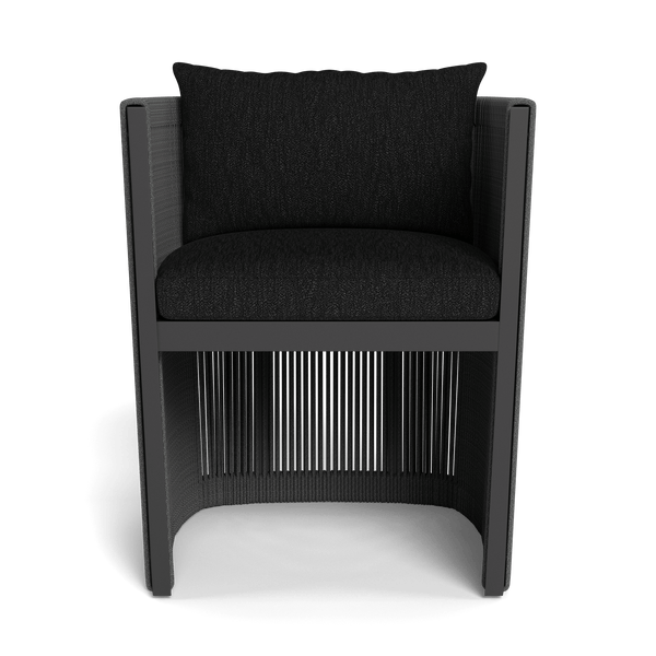 Antigua Dining Chair | Aluminum Asteroid, Pebble Charcoal, Rope Dark Grey