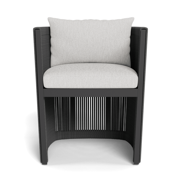 Antigua Dining Chair | Aluminum Asteroid, Pebble Cloud, Rope Dark Grey