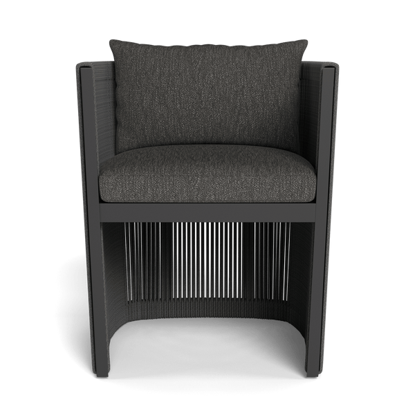 Antigua Dining Chair | Aluminum Asteroid, Pebble Smoke, Rope Dark Grey