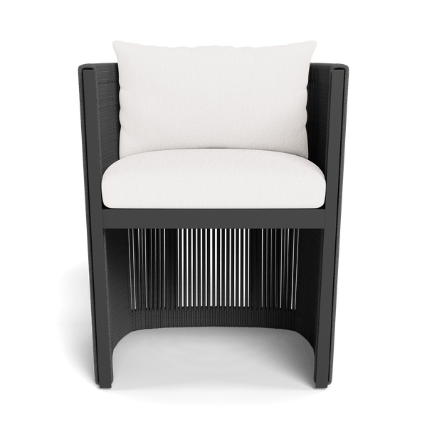 Antigua Dining Chair | Aluminum Asteroid, Pebble White, Rope Dark Grey