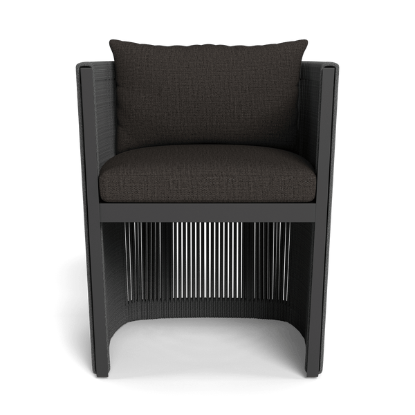 Antigua Dining Chair | Aluminum Asteroid, Stirling Flint, Rope Dark Grey