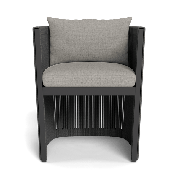 Antigua Dining Chair | Aluminum Asteroid, Stirling Fog, Rope Dark Grey
