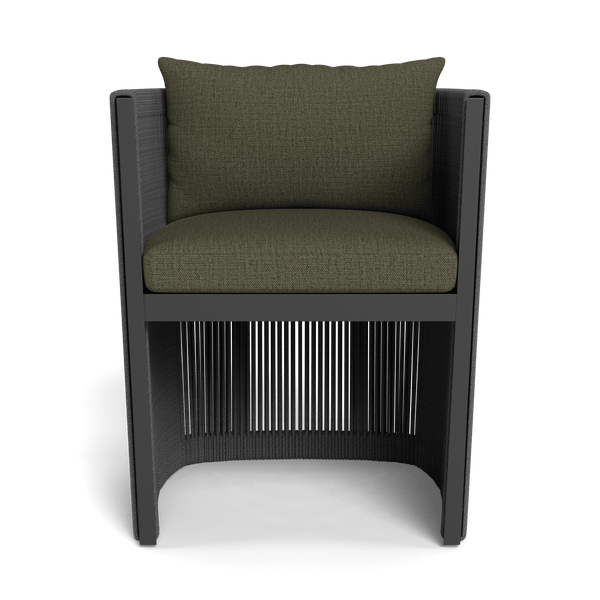 Antigua Dining Chair | Aluminum Asteroid, Stirling Moss, Rope Dark Grey